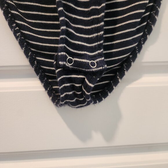 Super soft one-piece bodysuit, cut-out back, navy and white stripes - Picture 4 of 4